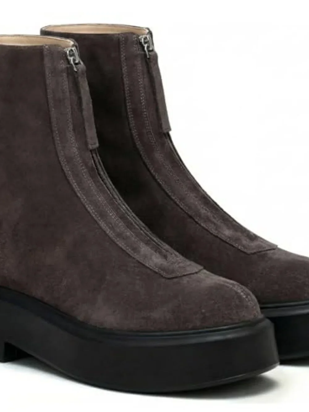 Platform Ankle Boots Chunky Chelsea Short Fall Booties Front Zipper Combat